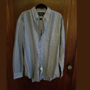 NWT! Ralph Lauren Blue Striped Button Down Top XL